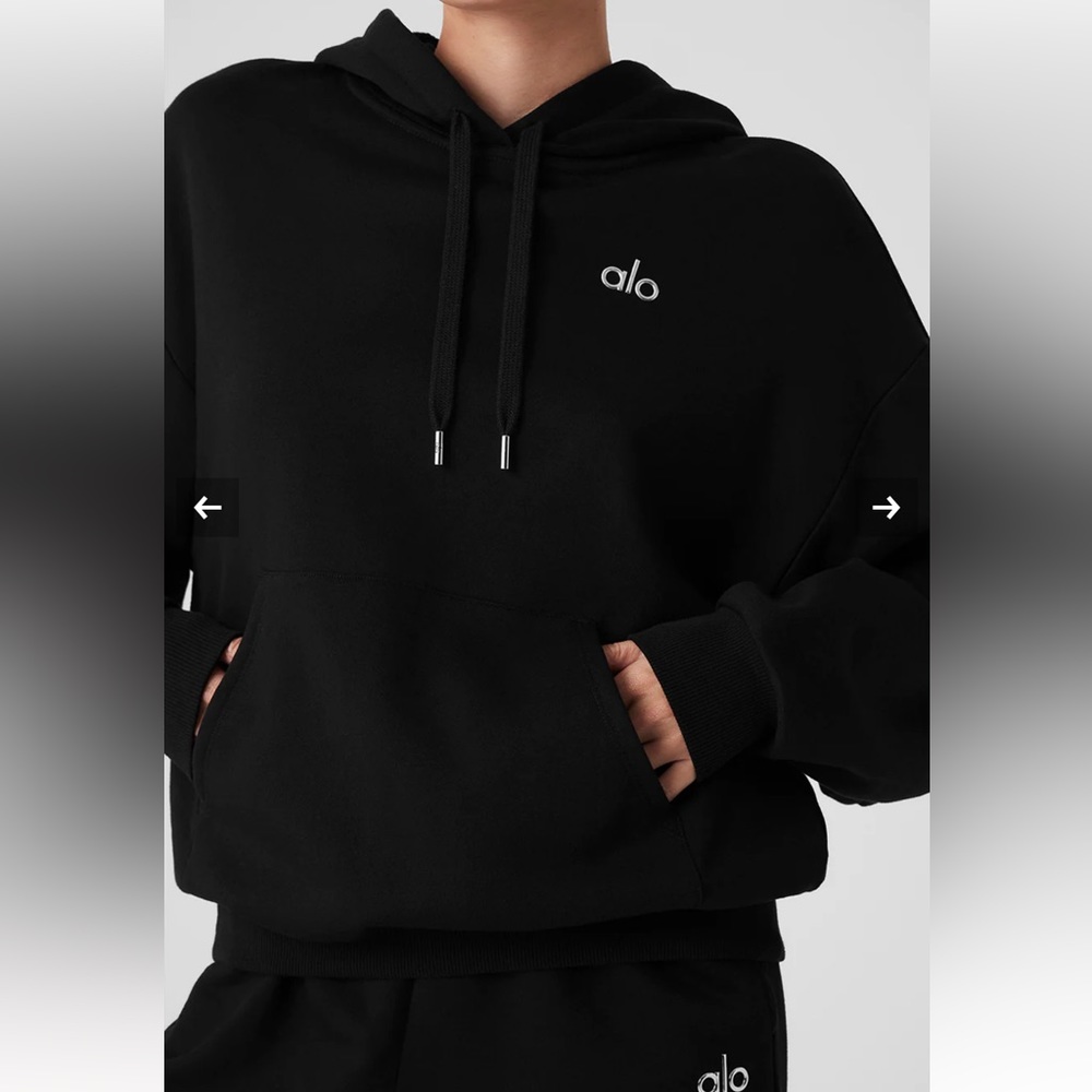 ALO Accolade Hoodie Sweatshirt Black size S (selling matching sweatpants)